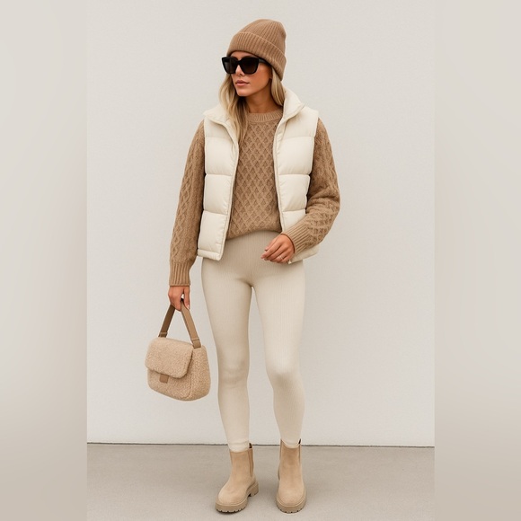 Saks Fifth Avenue 70% Wool Women’s Kable Knit Camel Sweater Size L - Picture 2 of 11